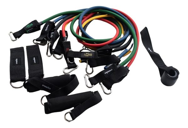 Kit 5 Bandas De Látex Y Caucho Gymgenius Con Bolso Negro