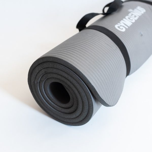 Mat Antideslizante Yoga Pilates Gymgenius 10mm Gris 183x61cm