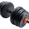 Mancuernas Y Discos 35kg Para Entrenamiento En Casa Negro Y Naranja