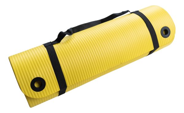 Mat Yoga 15 Mm - 1,5cm Espesor Amarilla Gymgenius Con Correa Amarillo