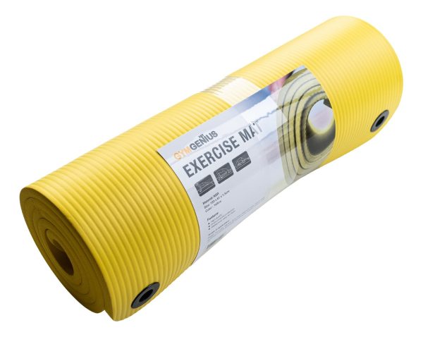 Mat Yoga 15 Mm - 1,5cm Espesor Amarilla Gymgenius Con Correa Amarillo