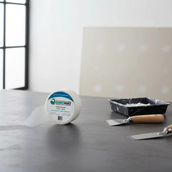 Cinta Adhesiva Dinomat 5 Cm X 90 M Resistente Y Versátil Blanco Cuadricula