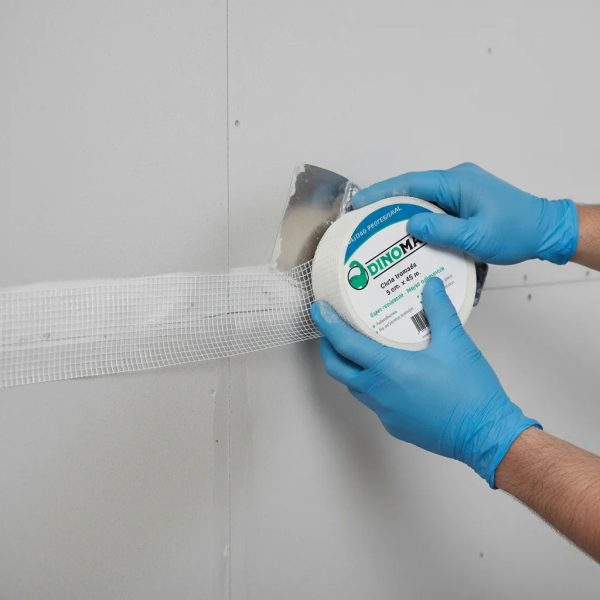 Cinta Adhesiva Dinomat 5 Cm X 45 M Resistente Y Versátil Blanco Cuadricula