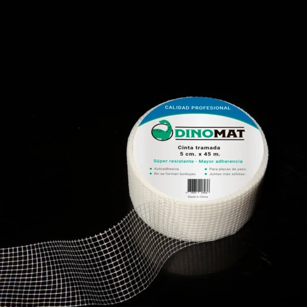 Cinta Adhesiva Dinomat 5 Cm X 90 M Resistente Y Versátil Blanco Cuadricula