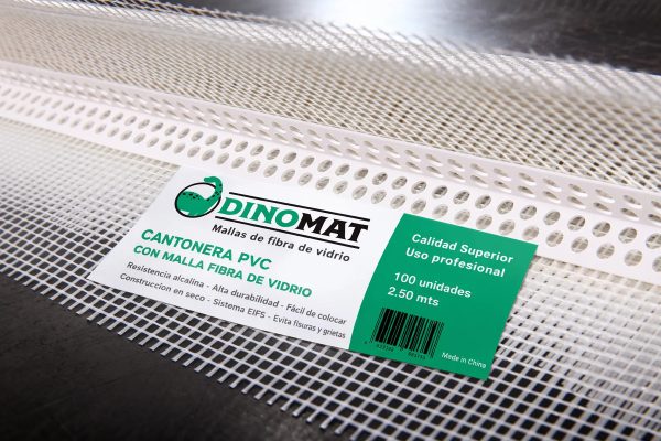 Cantonera Pvc Dinomat 2.5m Con Malla De Fibra