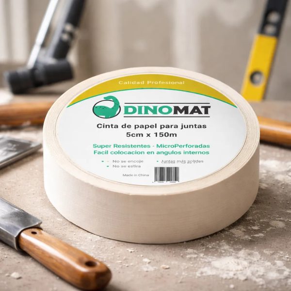 Cinta Microperforada Dinomat 5cm X 35m Resistente Y Versátil Beige Microperforada