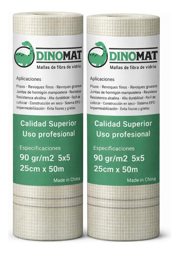 Malla Fibra De Vidrio Profesional Dinomat 5x5 90g 25cm X 50m