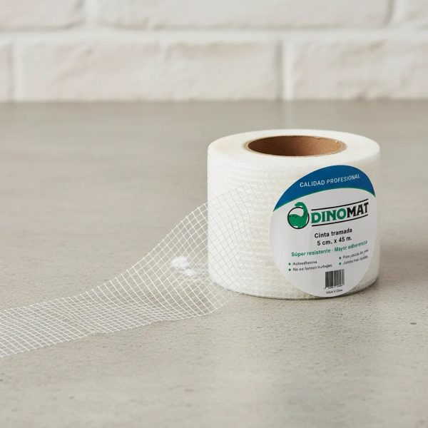 Cinta Adhesiva Dinomat 5 Cm X 45 M Resistente Y Versátil Blanco Cuadricula